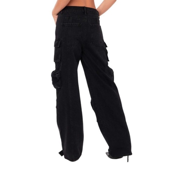Edikted Black Wide leg cargo jeans - Picture 3 of 11